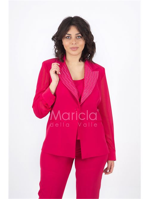 tailleur collo ricamo PAOLA FORTI | PF416FUXIA